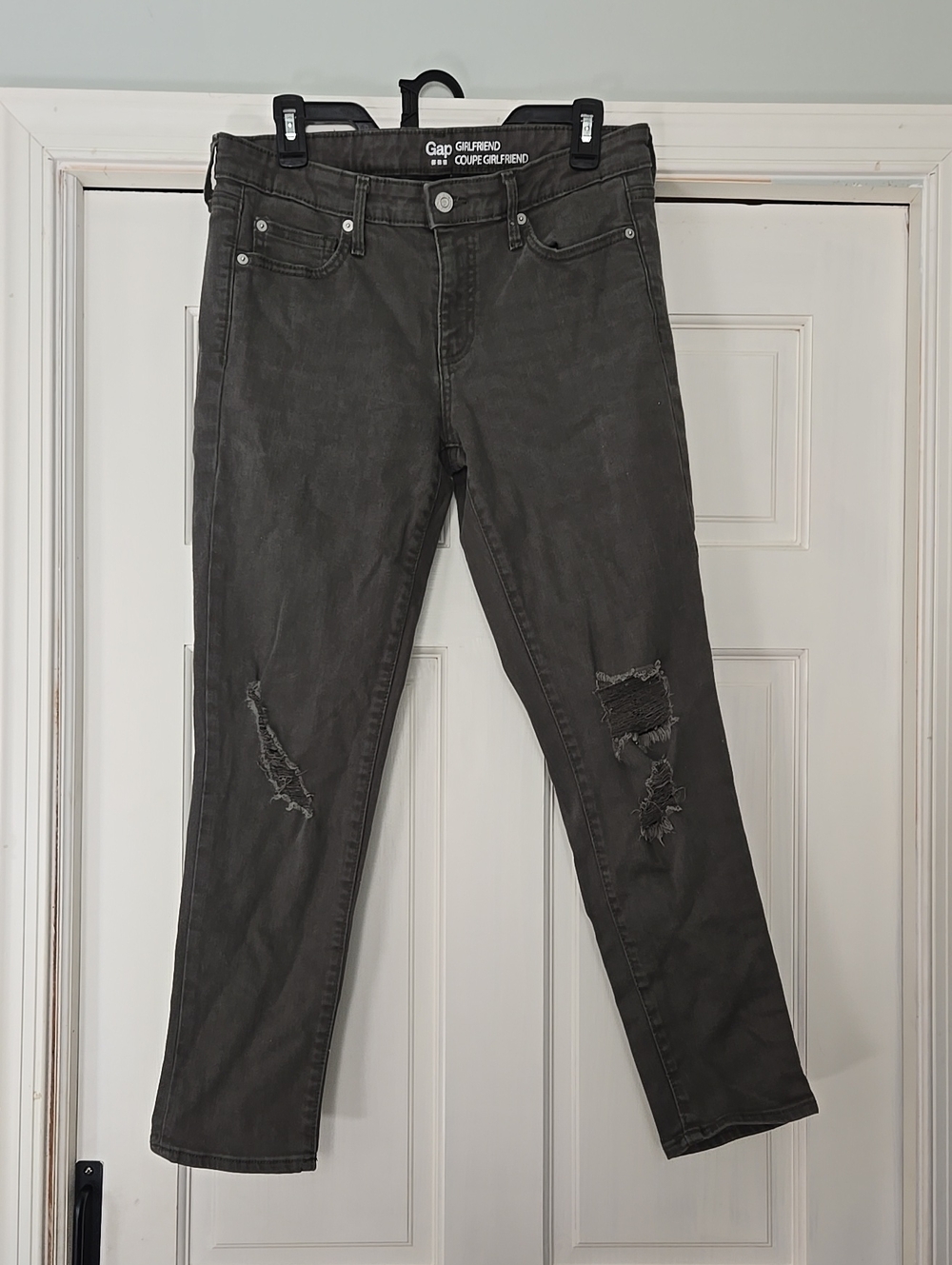 GAP Boyfriend Distressed Olive Green Women's Jeans